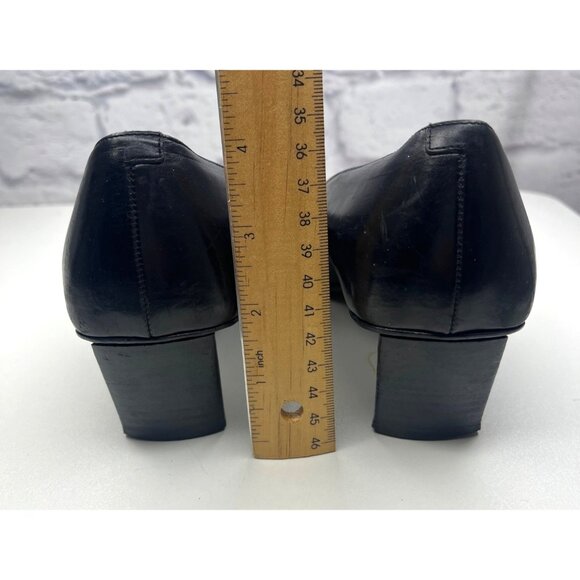 Roger Vivier Belle Vivier Buckle Pump Heels Leather  Black Block Heal Size 9.5 - Picture 5 of 12